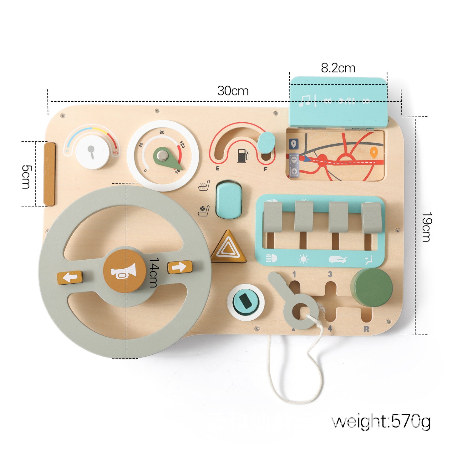 Montessori Aktivitäts-Lenkrad aus Holz