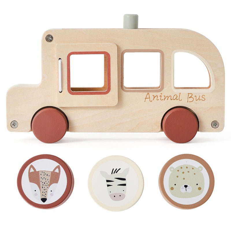 Knopf-Rolltier aus Holz